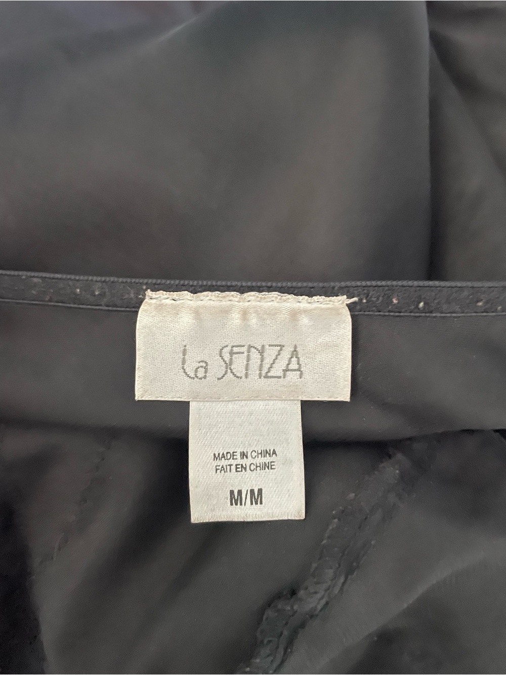 90s Y2K Vintage La Senza Black Satin Maxi Slip Dress Lace High Slit Medium - Picture 5 of 5